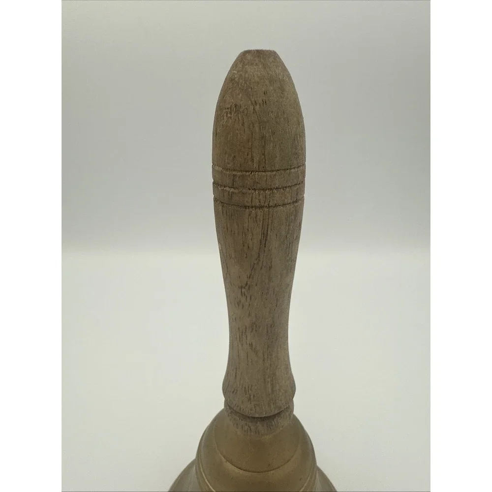 Vintage Coca Cola Brass School Bell With Wood Handle